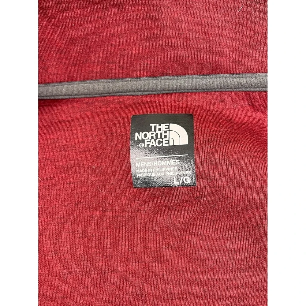 The North Face Men's Large Garnet Gray Full Zip Jacket Dual Pockets Mock Neck‎